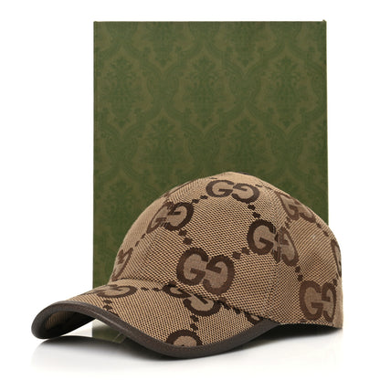 Gucci Monogram Jumbo GG Baseball Hat M 57 Camel Ebony 9 of 9