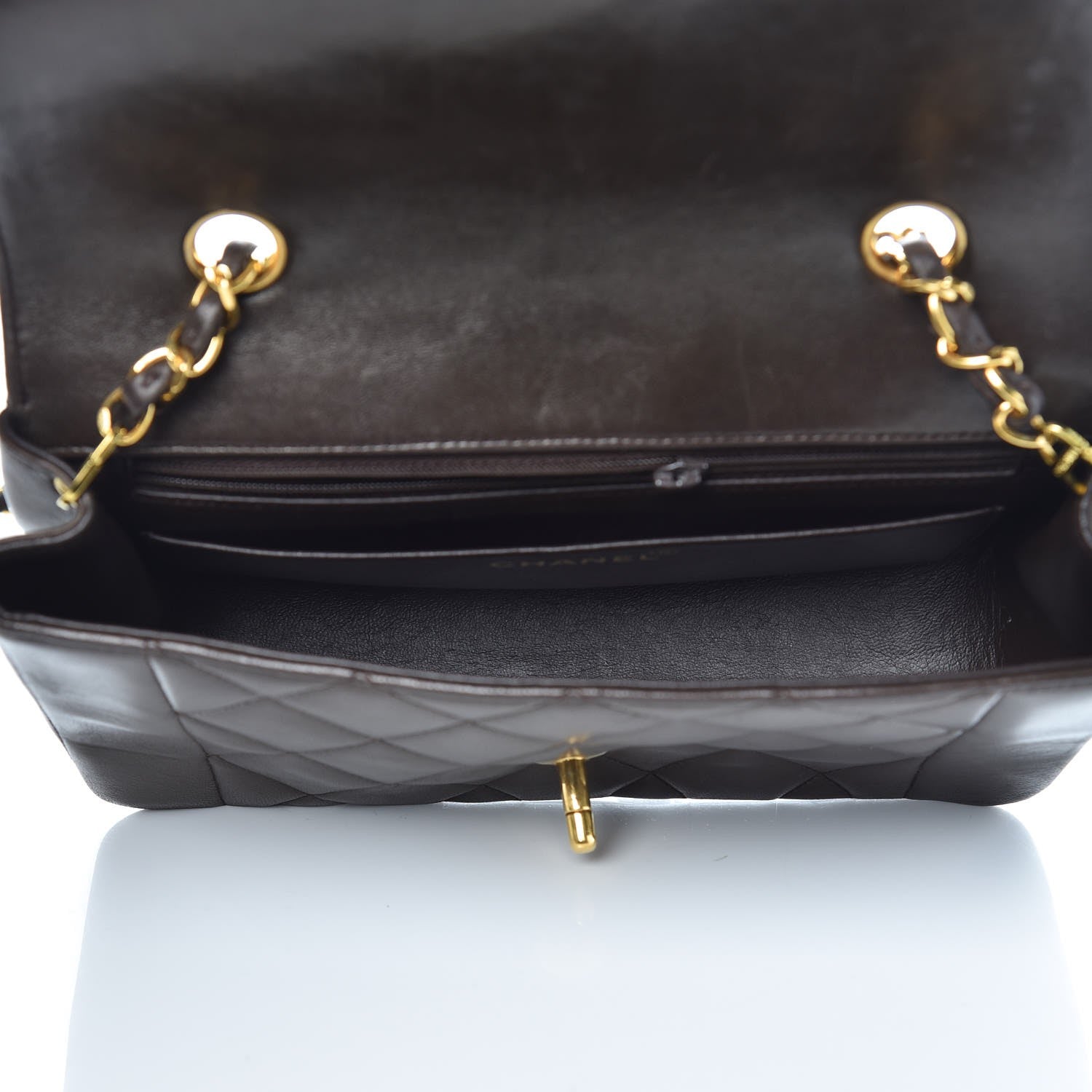 Chanel Lambskin Quilted Small Single Flap Brown 5 of 15