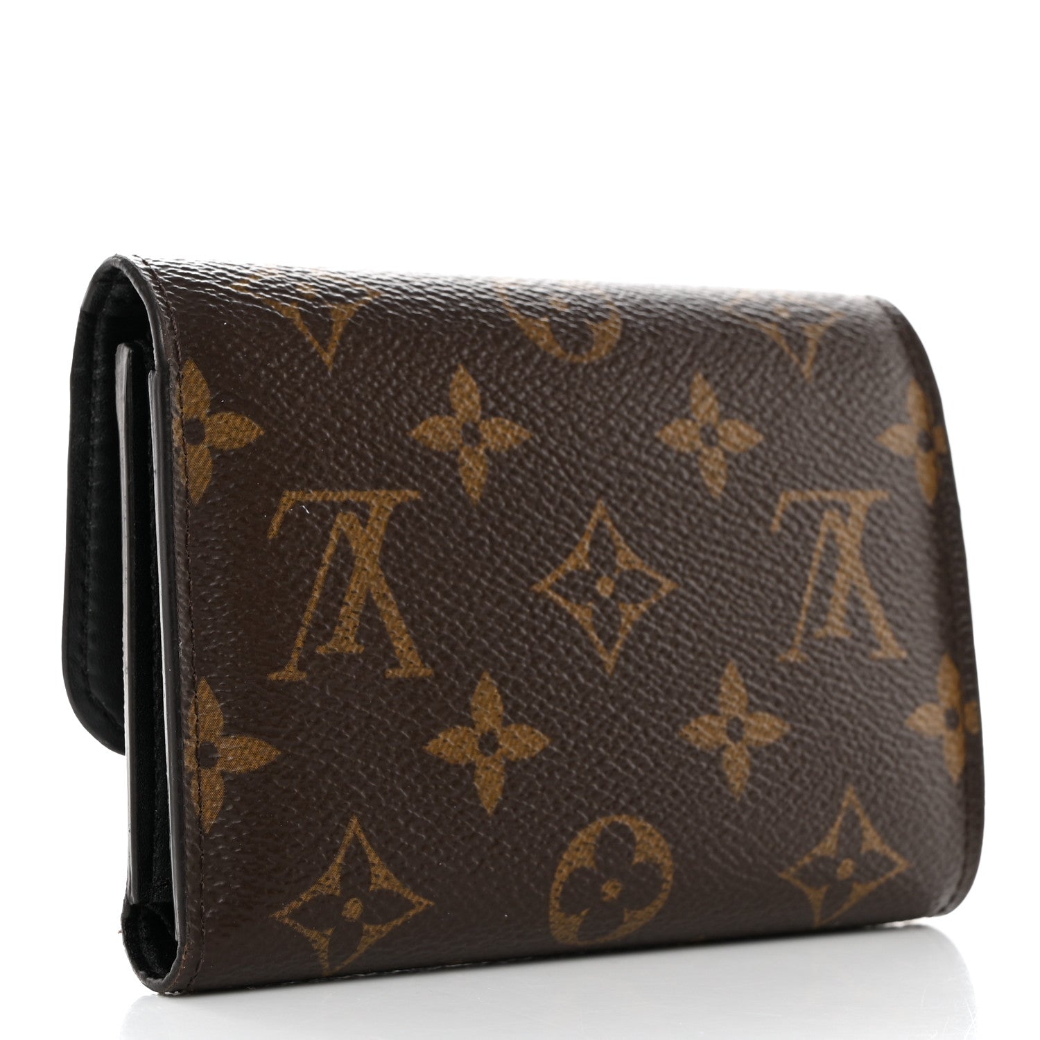 Louis Vuitton Monogram Flower Lock Compact Wallet Black 3 of 7