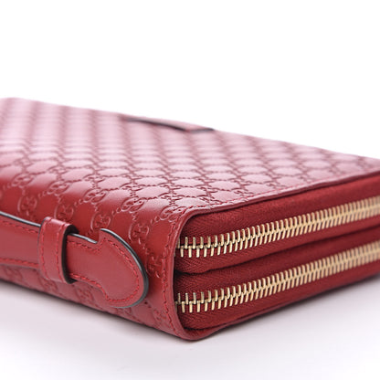 Gucci Microguccissima Zip Around Top Handle Travel Wallet Red 9 of 12