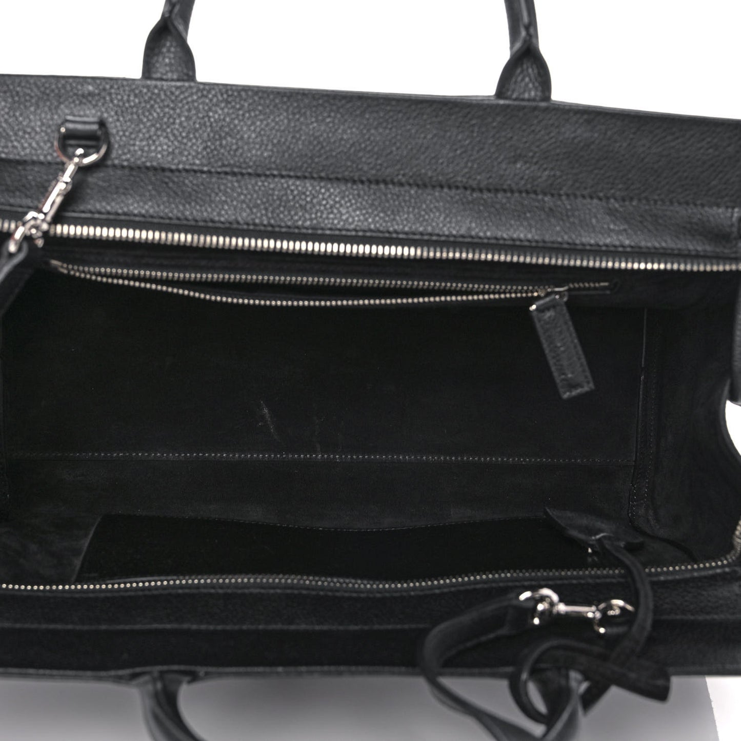 Grained Calfskin Small Cabas Rive Gauche Black