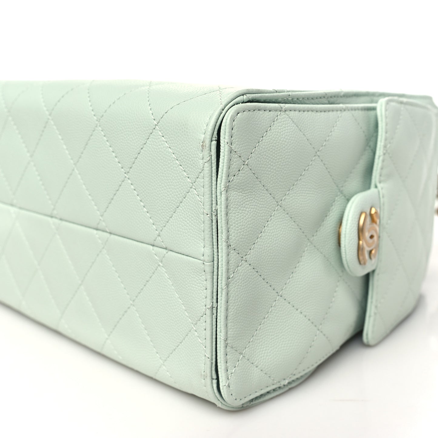 Caviar Quilted Small Chanel 25 Handbag Light Green