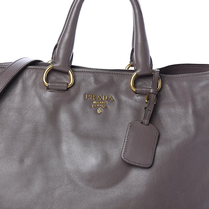 Prada Soft Calf Shopping Tote Bambu 6 of 8