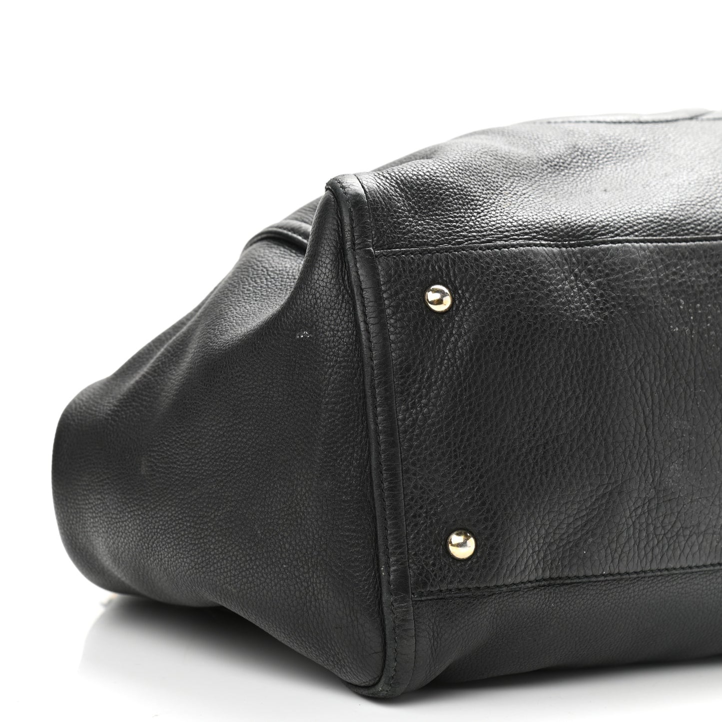Pebbled Calfskin Large Soho Shoulder Bag Black
