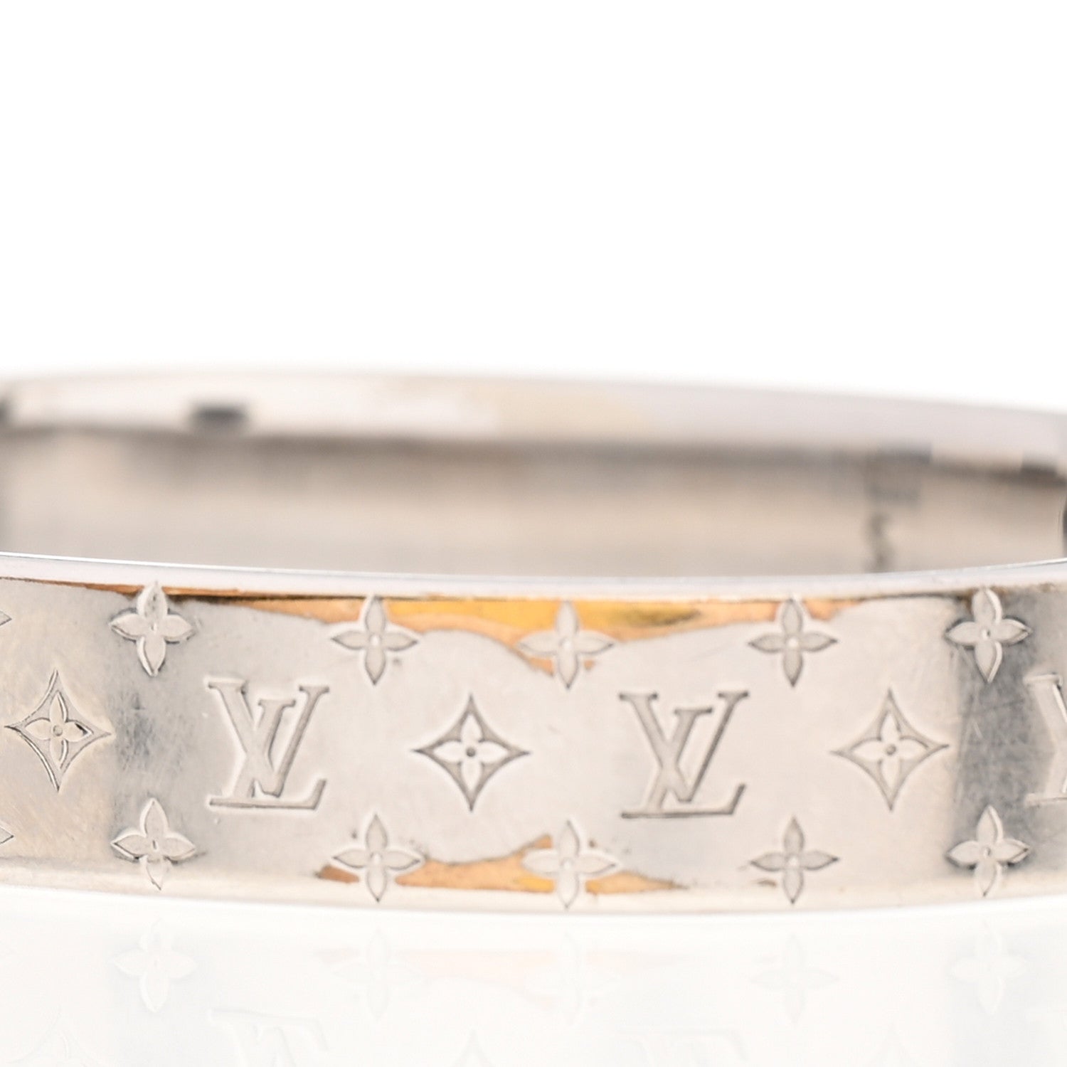 Louis Vuitton Palladium Monogram Nanogram Cuff S Silver 7 of 7