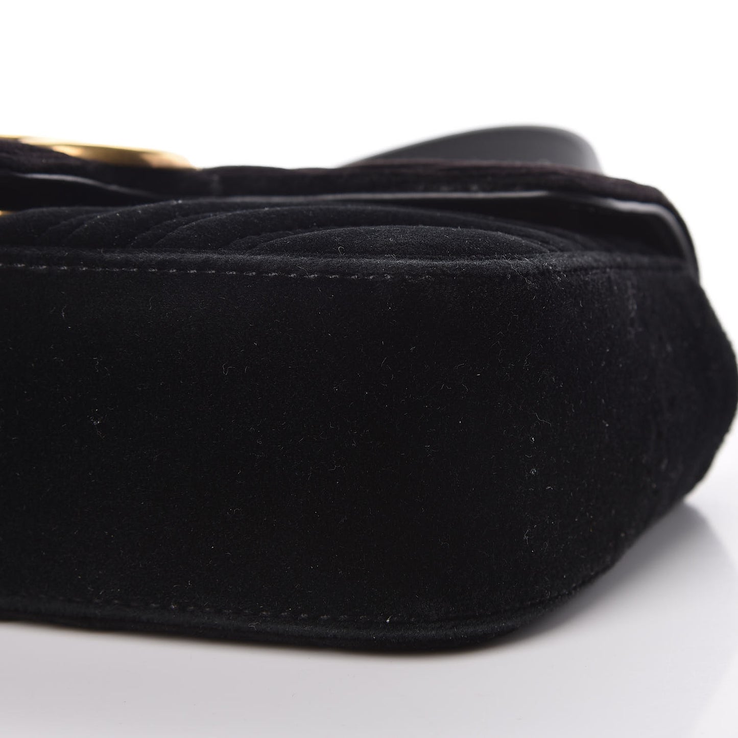 Velvet Matelasse Mini GG Marmont Shoulder Bag Black