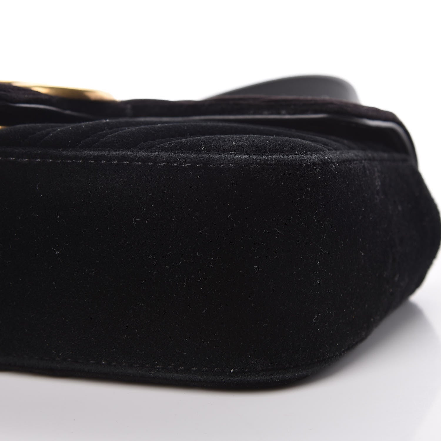 Gucci Velvet Matelasse Mini GG Marmont Shoulder Bag Black 9 of 9