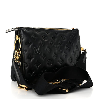 Louis Vuitton Lambskin Embossed Monogram Coussin PM Black 3 of 11