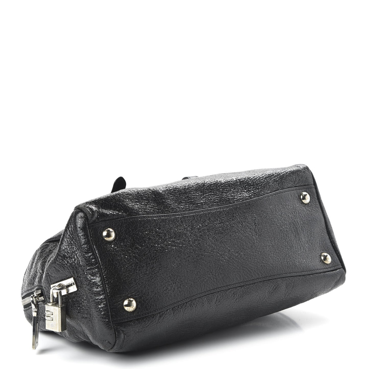 Vernice Naplak Zipper Bowler Tote Black