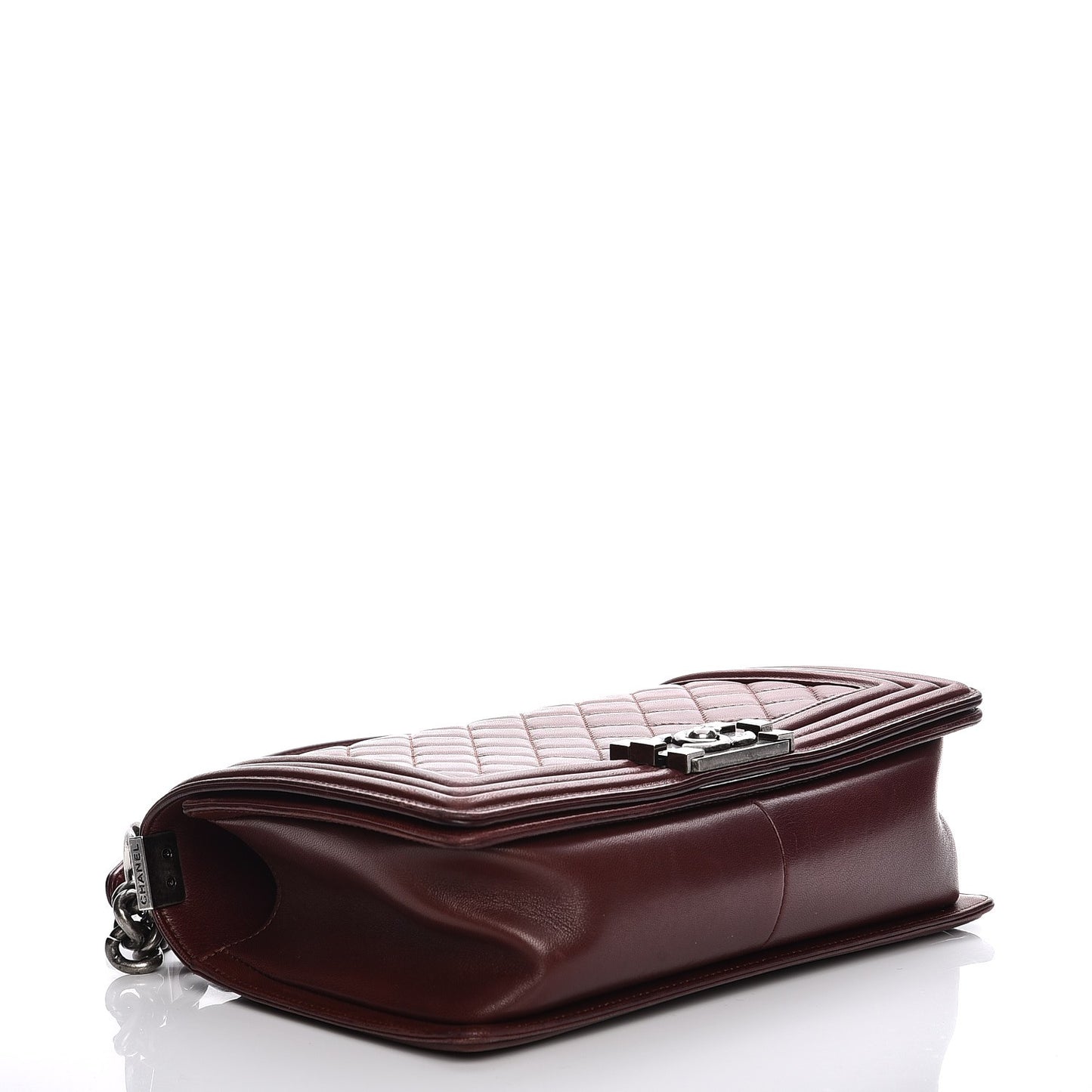 Calfskin Quilted Medium Boy Flap Burgundy