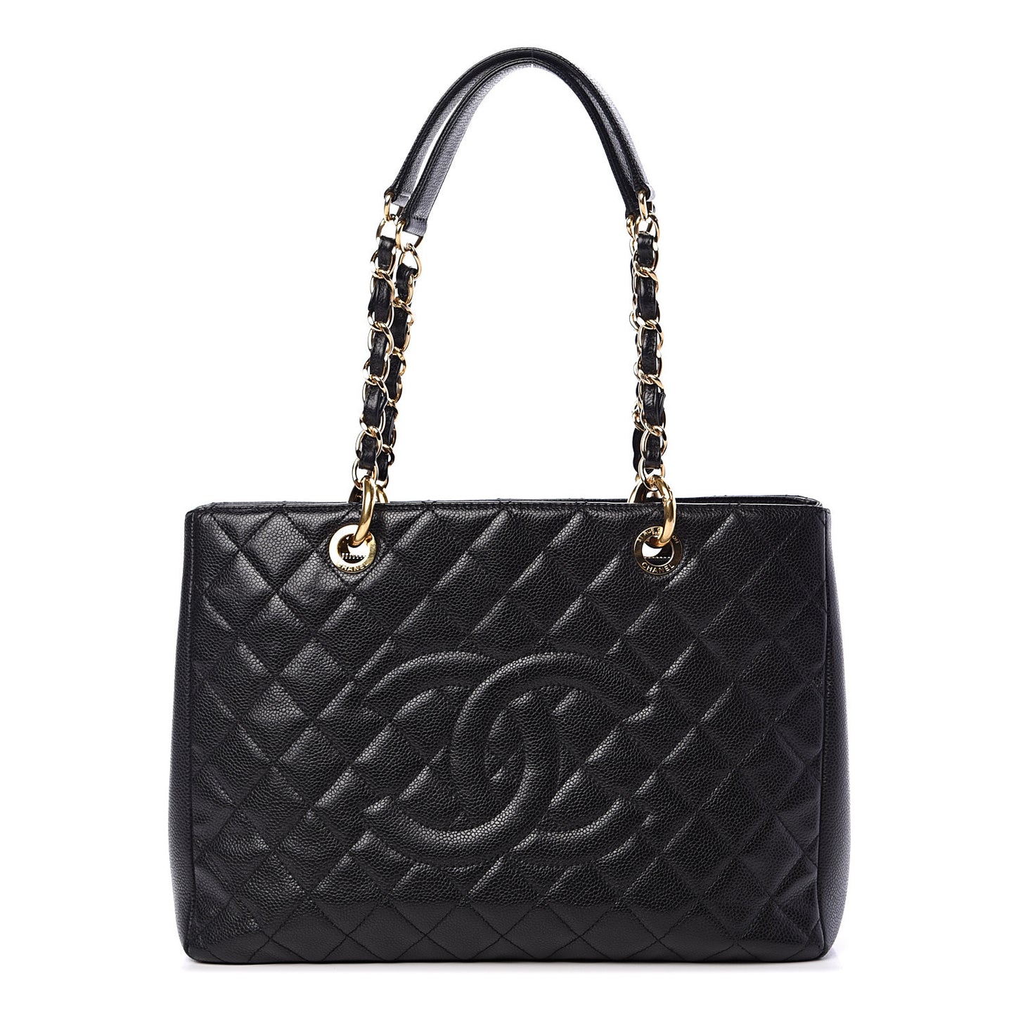 Caviar Quilted Grand Shopping Tote GST Black