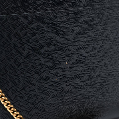 Saint Laurent Grain De Poudre Monogram Cassandra Chain Wallet Black 7 of 9