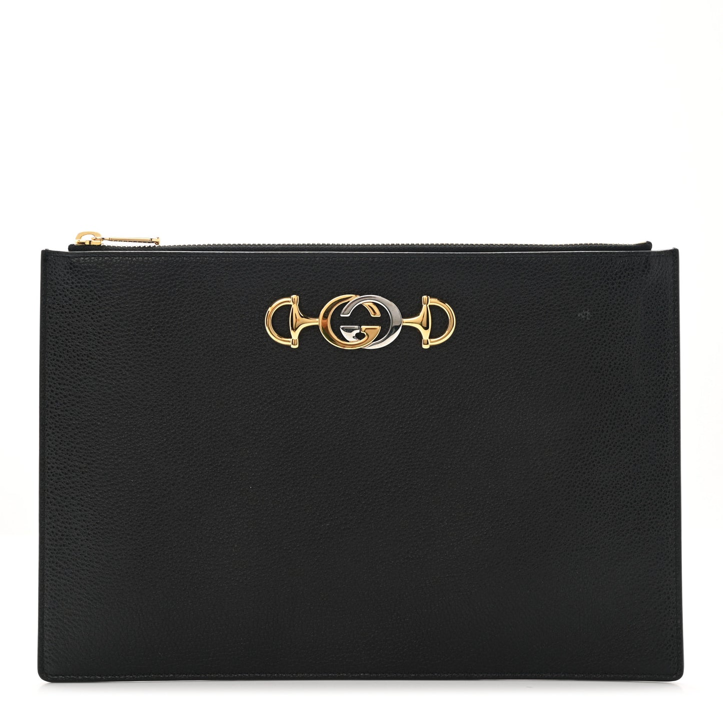 Grainy Calfskin Zumi Pouch Black