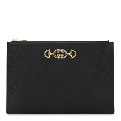 Gucci Grainy Calfskin Zumi Pouch Black 1 of 7