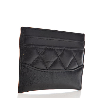 Chanel Aged Calfskin Quilted Gabrielle Card Holder Black 3 of 9