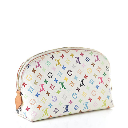 Louis Vuitton Monogram Multicolor Cosmetic Pouch White Litchi 3 of 13