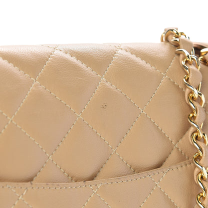 Chanel Lambskin Quilted Medium Double Flap Beige 14 of 15