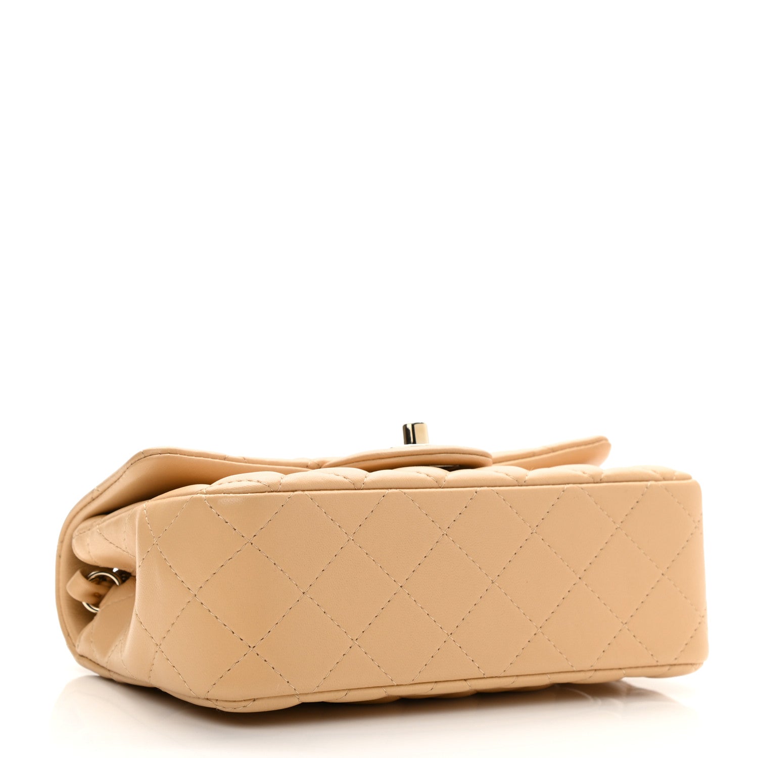 Chanel Lambskin Quilted Mini Rectangular Flap Beige 4 of 10
