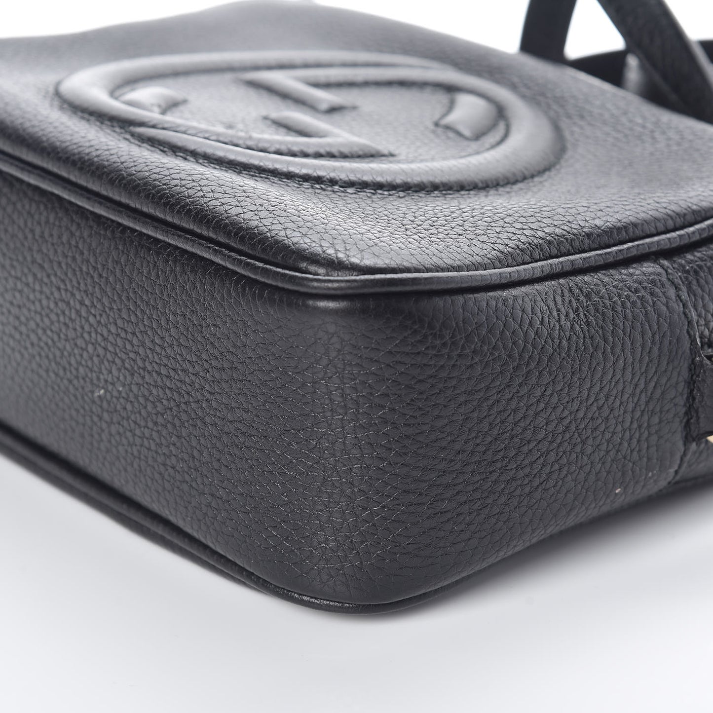 Pebbled Calfskin Small Soho Disco Bag Black