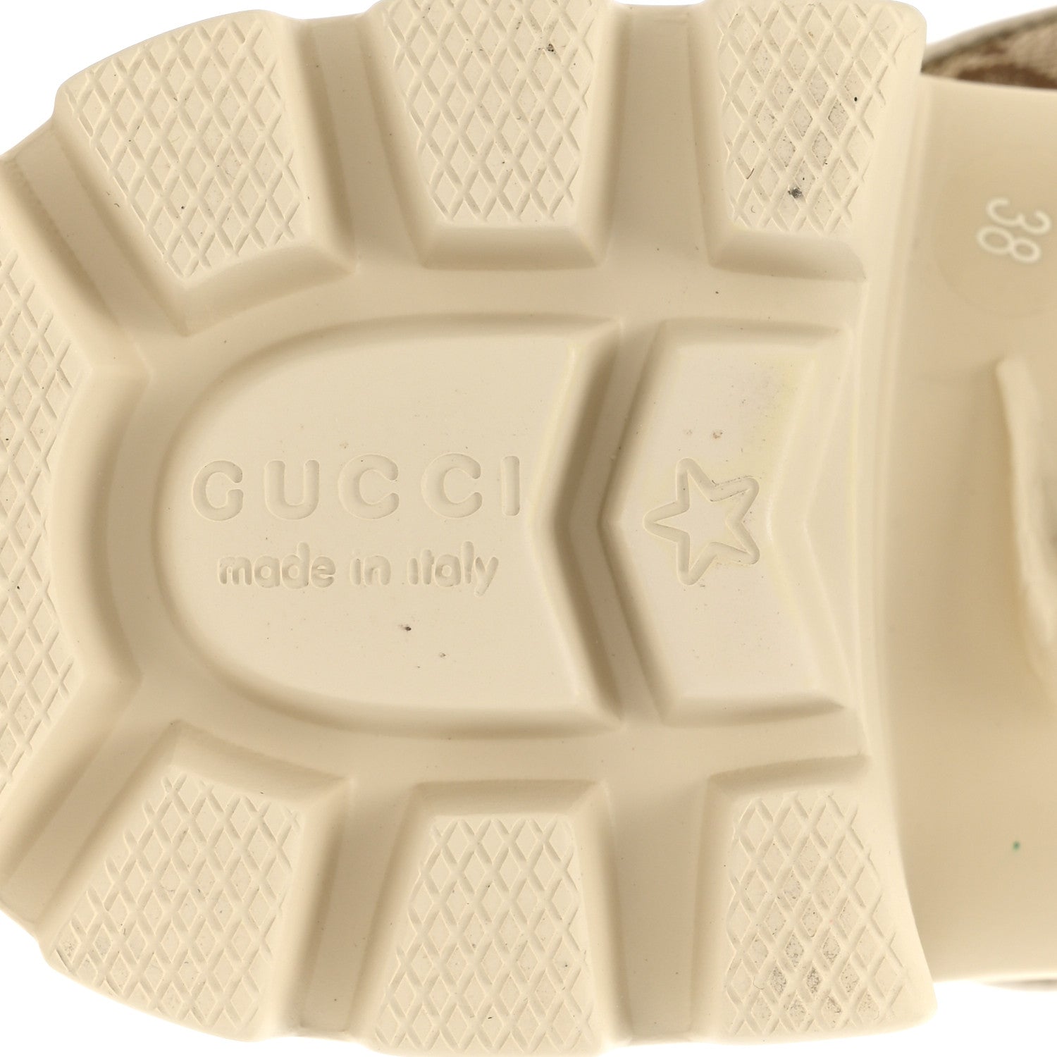 Gucci Monogram Granada Kid Trip 40/72mm Lug Sole Sandals 38 Beige Ebony Mystic White 6 of 11