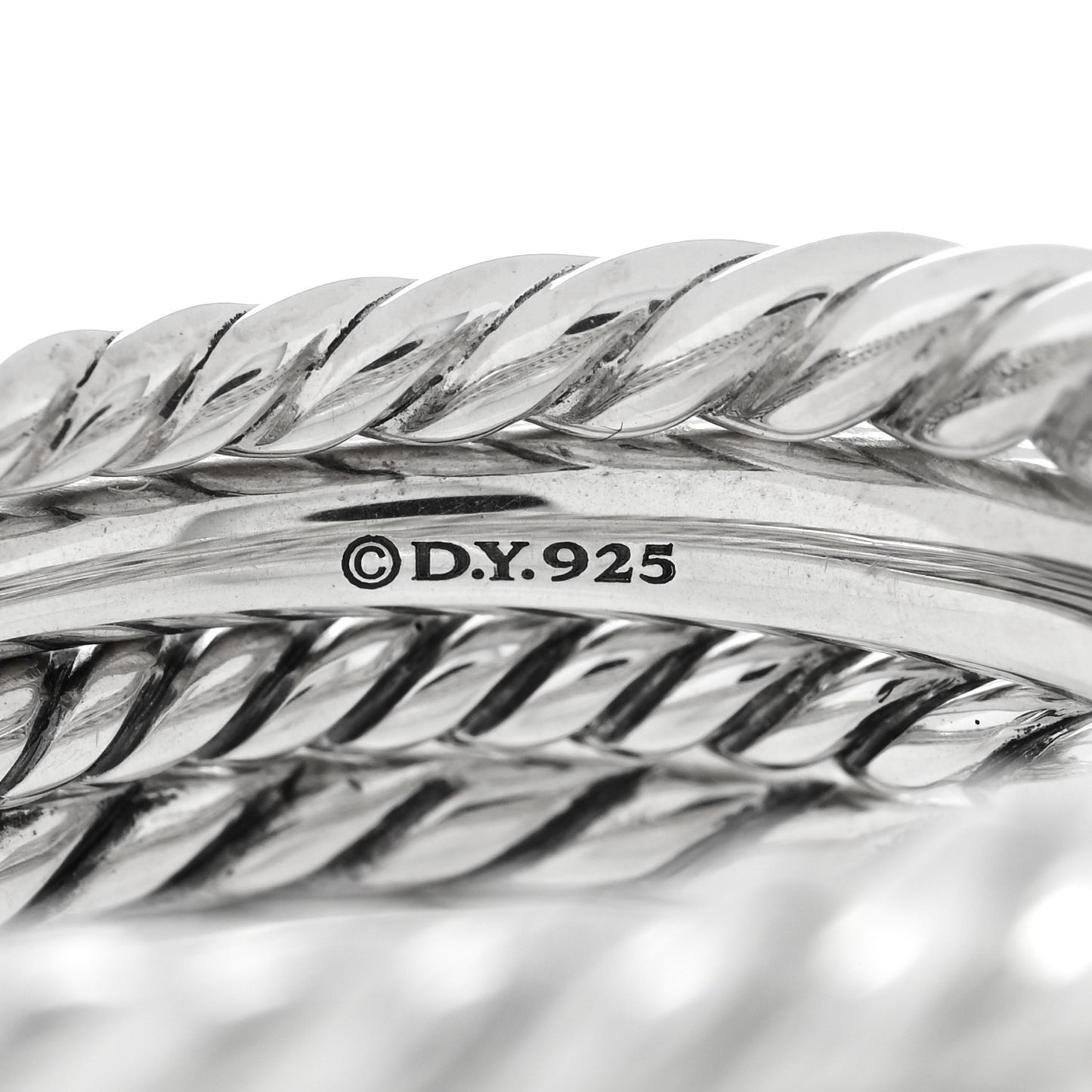 Sterling Silver Diamond 16mm Stax Wide Stacked Ring 59 8.75