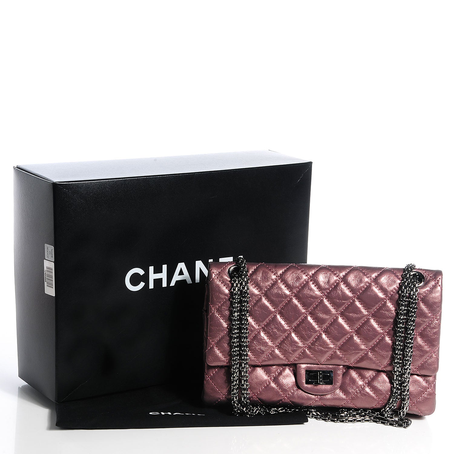 Chanel Calfskin 2.55 Reissue 226 Flap Metallic Rose Fonce 5 of 9