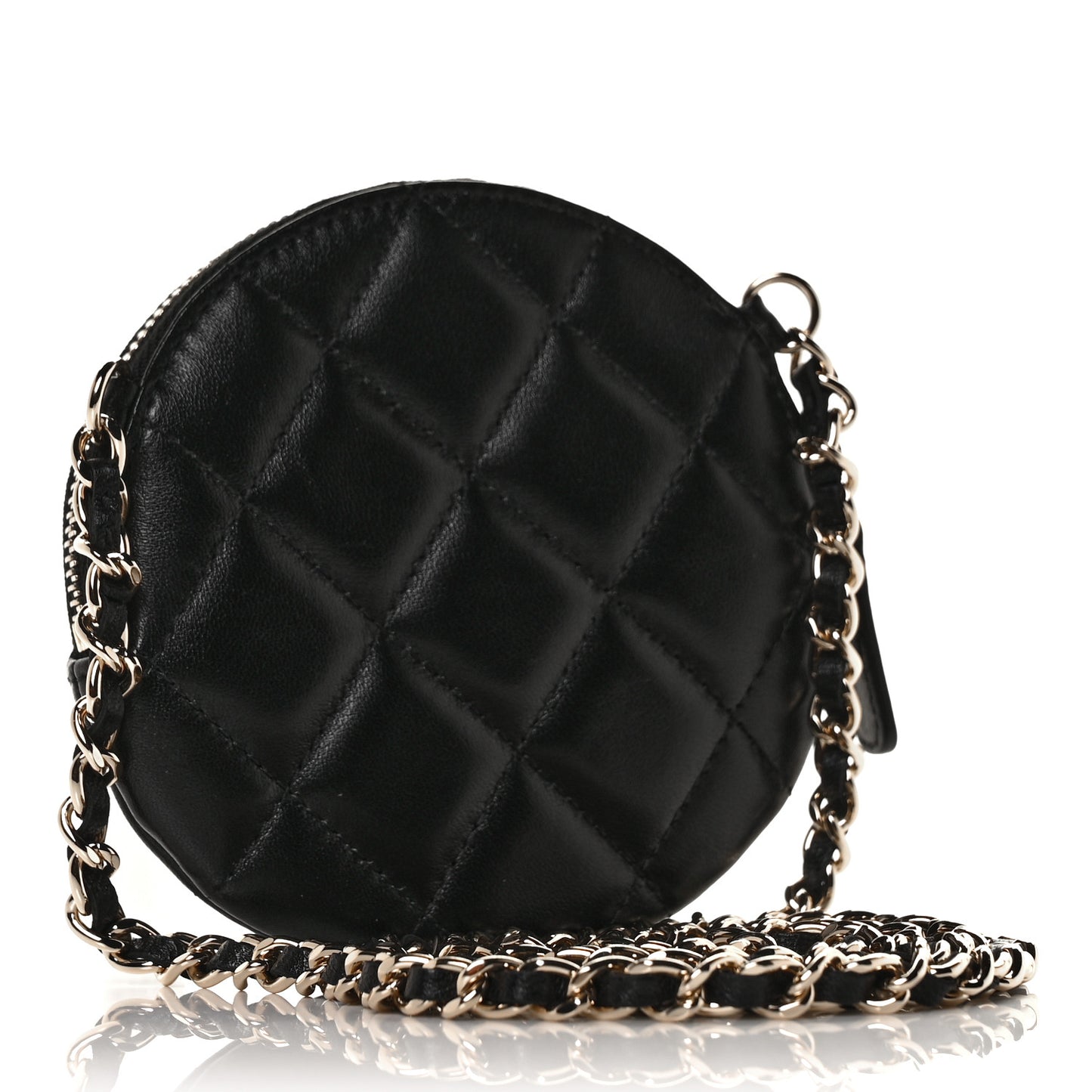 Lambskin Mini Camellia Bouquet Clutch With Chain Black