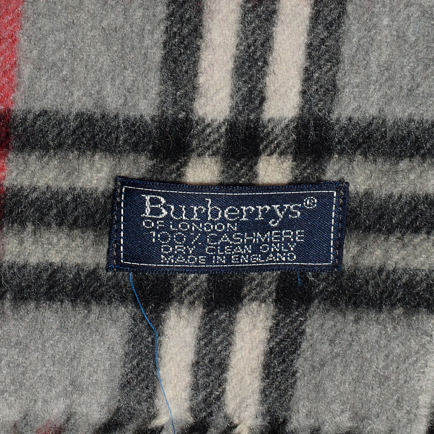 Burberry Cashmere Nova Check Fringe Scarf Charcoal 4 of 4