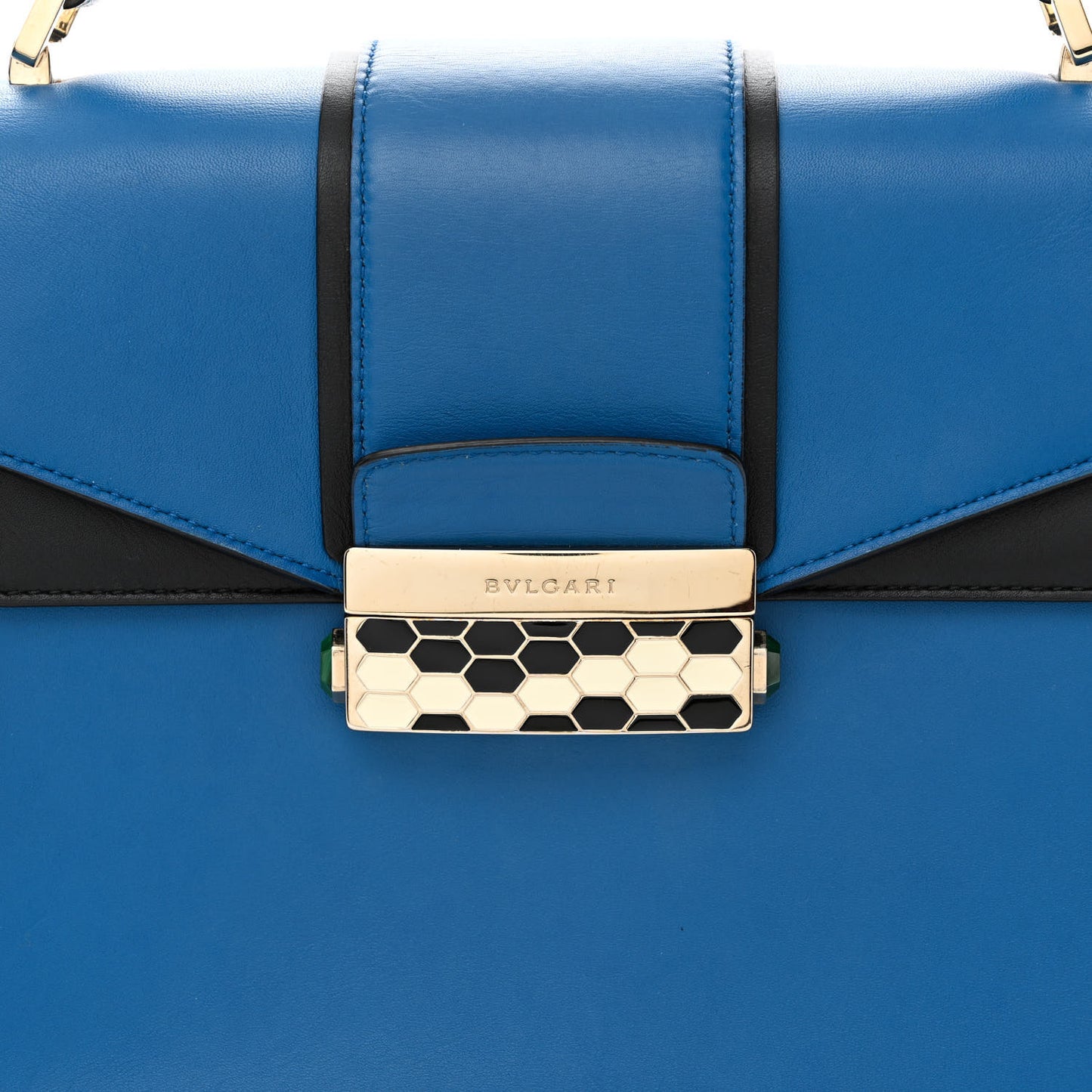 Calfskin Serpenti Viper Top Handle Bag Blue