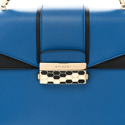 Bulgari Calfskin Serpenti Viper Top Handle Bag Blue 7 of 18