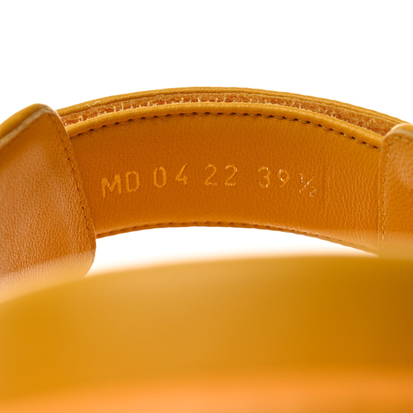 Lambskin Dioract 10mm Slide Sandals 39.5 Amber Yellow