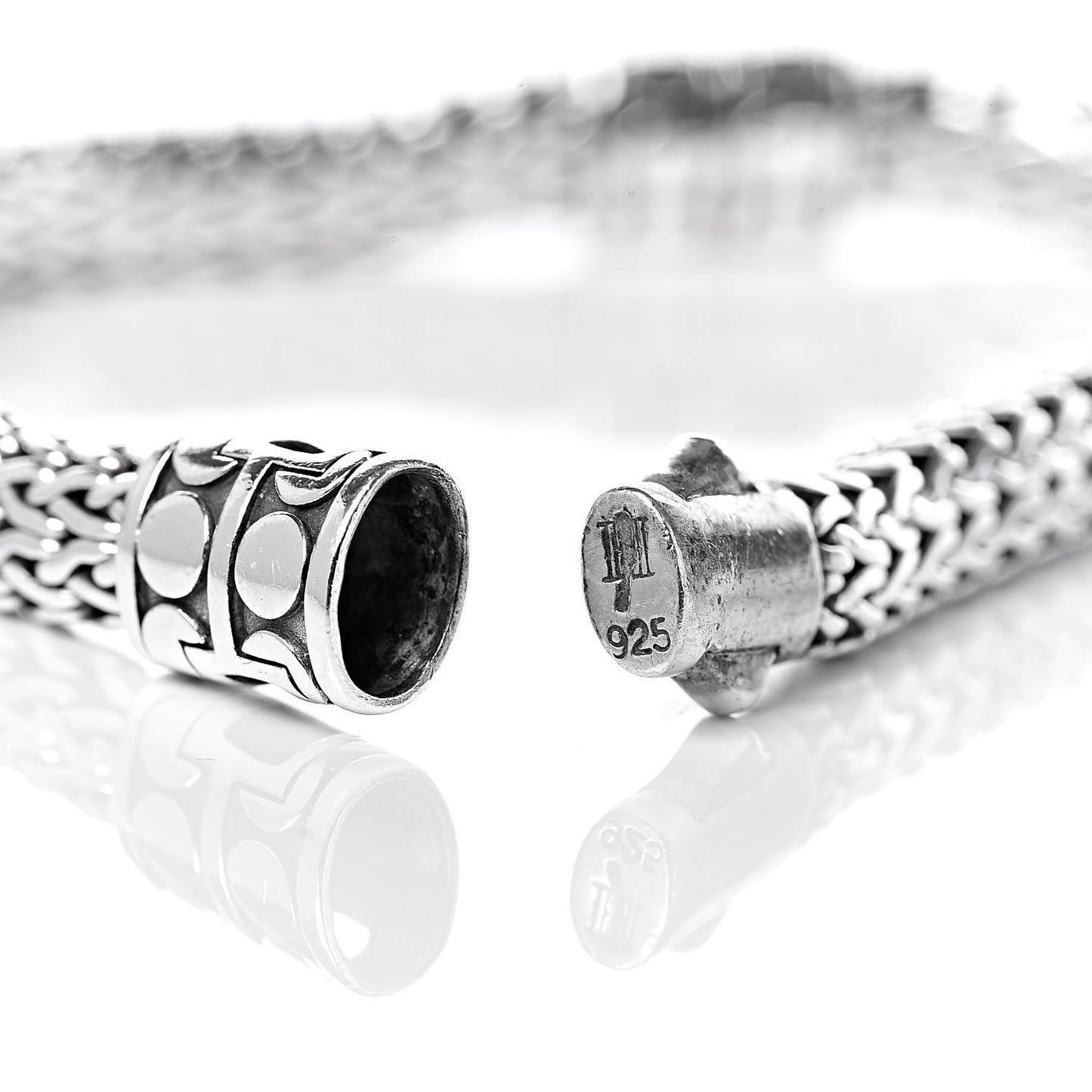 Sterling Silver 6mm Four Station Classic Chain Dot Bracelet