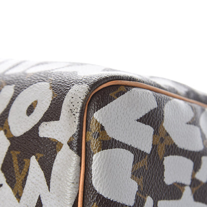 Louis Vuitton Monogram Graffiti Speedy 30 Silver 23 of 26