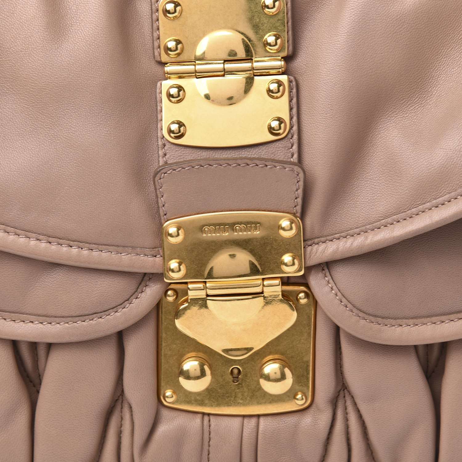 Miu Miu Nappa Matelasse Coffer Hobo Cammeo 10 of 10