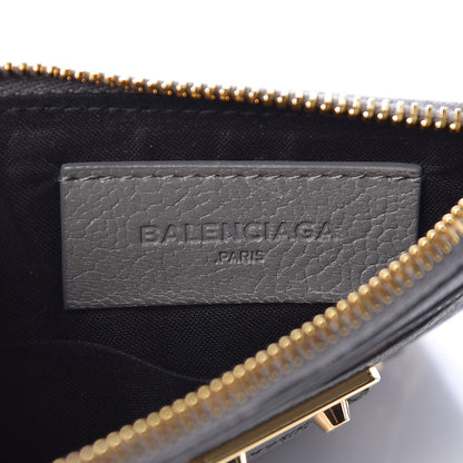 Balenciaga Chevre Agneau Arena Gold Metallic Edge Hardware Mini Pouch Gris Acier 6 of 7
