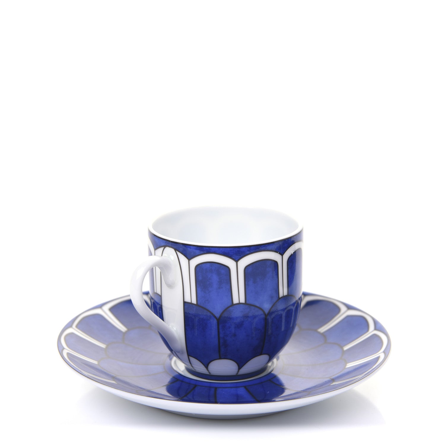 Hermes Porcelain Bleus d'Ailleurs Tea Cup And Saucer Set Of 2 3 of 10