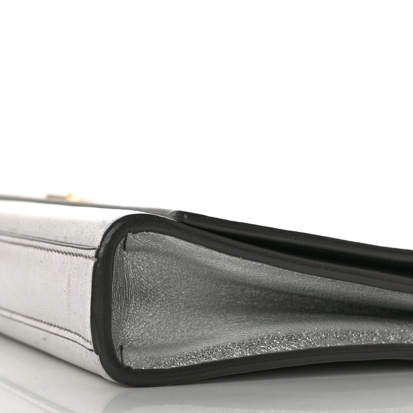 Metallic Calfskin Classic Monogram Cassandre Clutch Silver