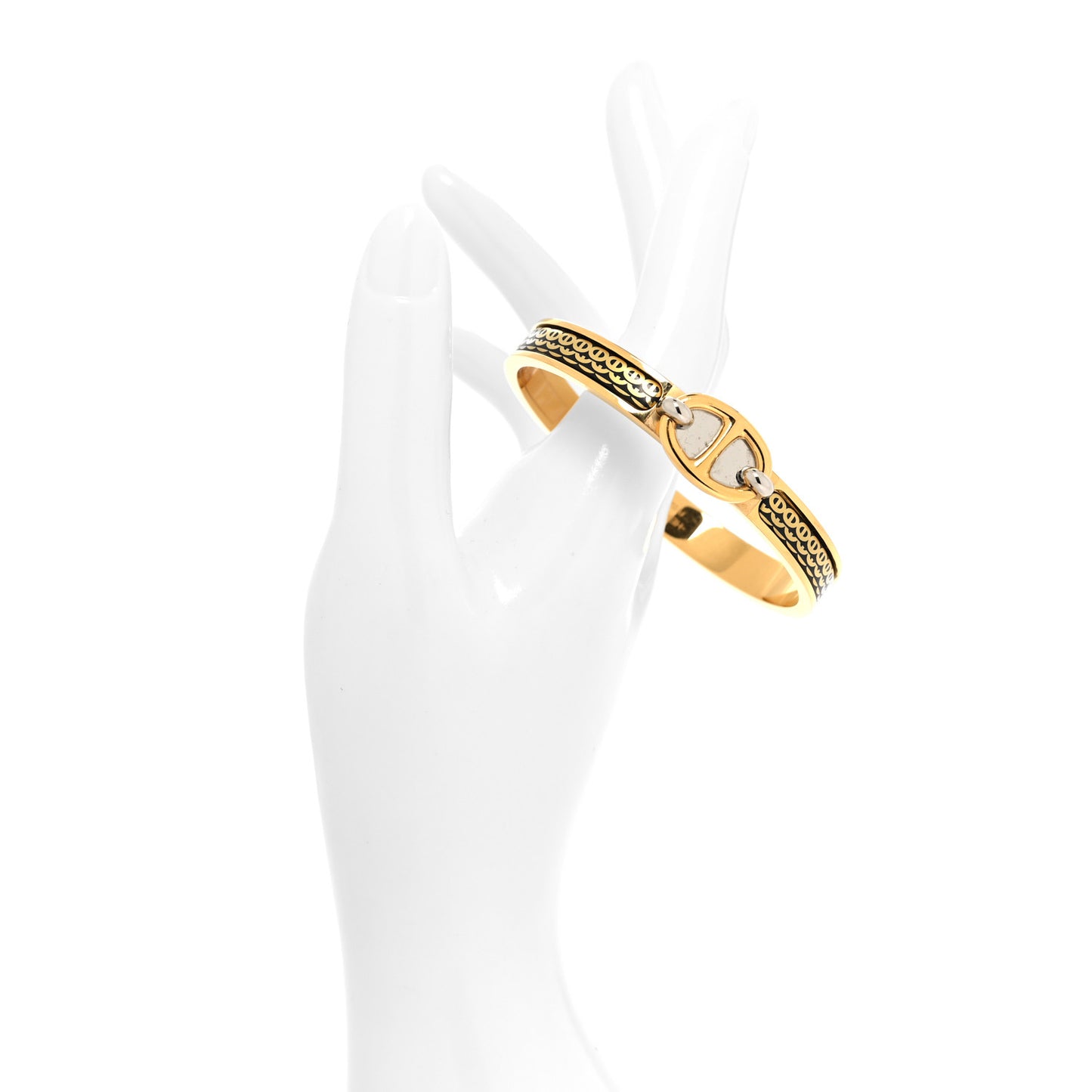 Enamel Mini Clic Chaine D'Ancre Bracelet PM Jaune Or Black