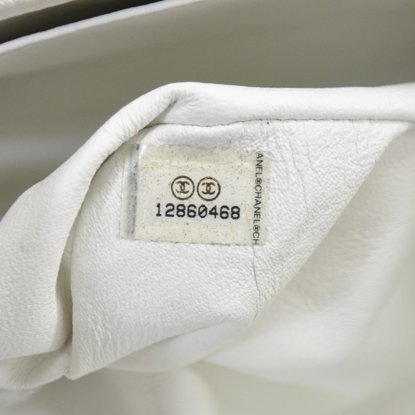 Washed Caviar Maxi Flap White