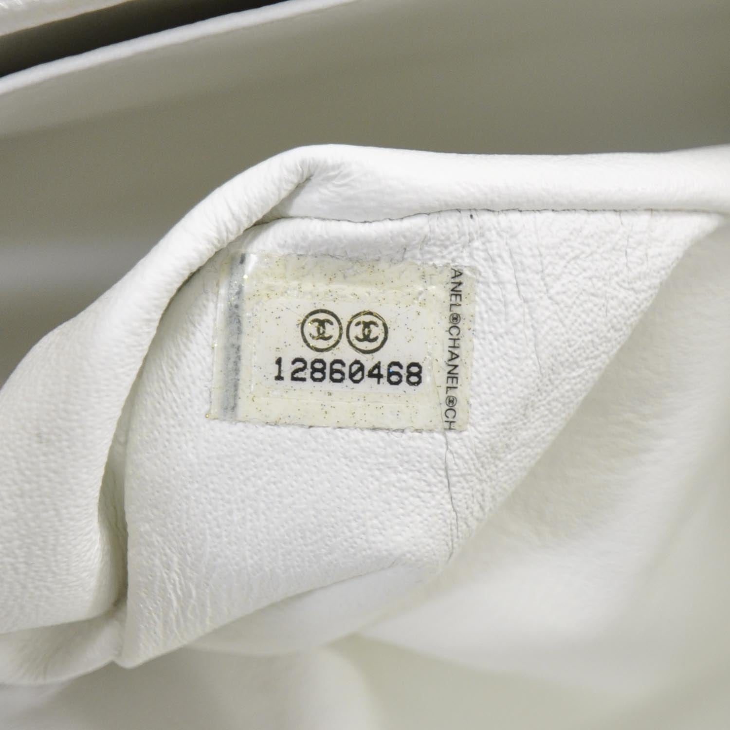 Chanel Washed Caviar Maxi Flap White 10 of 12