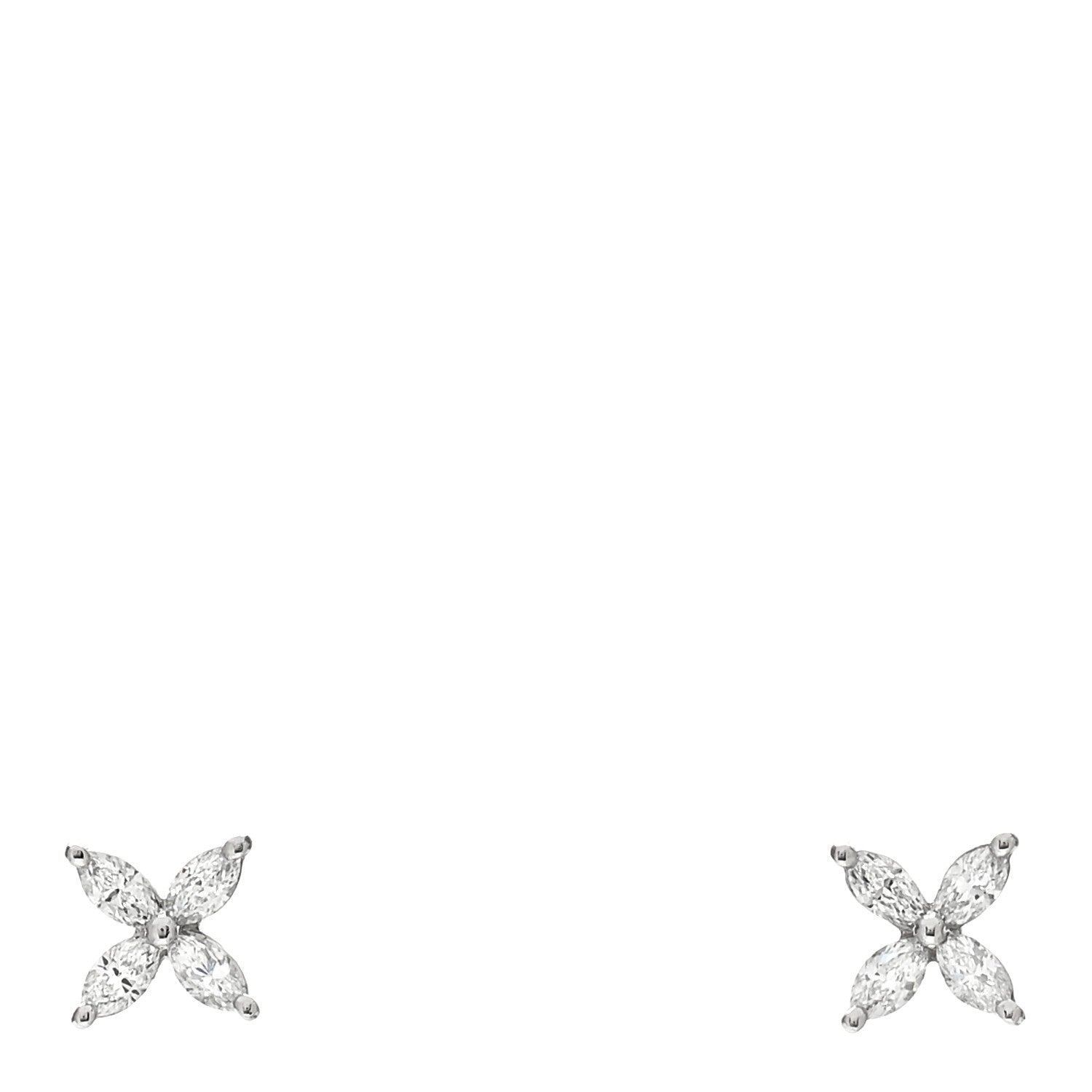 Tiffany Platinum Diamond .19ct Mini Victoria Earrings 1 of 5