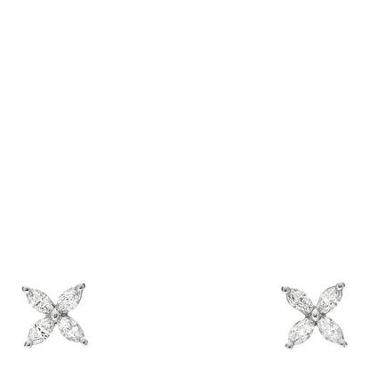 Tiffany Platinum Diamond .19ct Mini Victoria Earrings 1 of 5