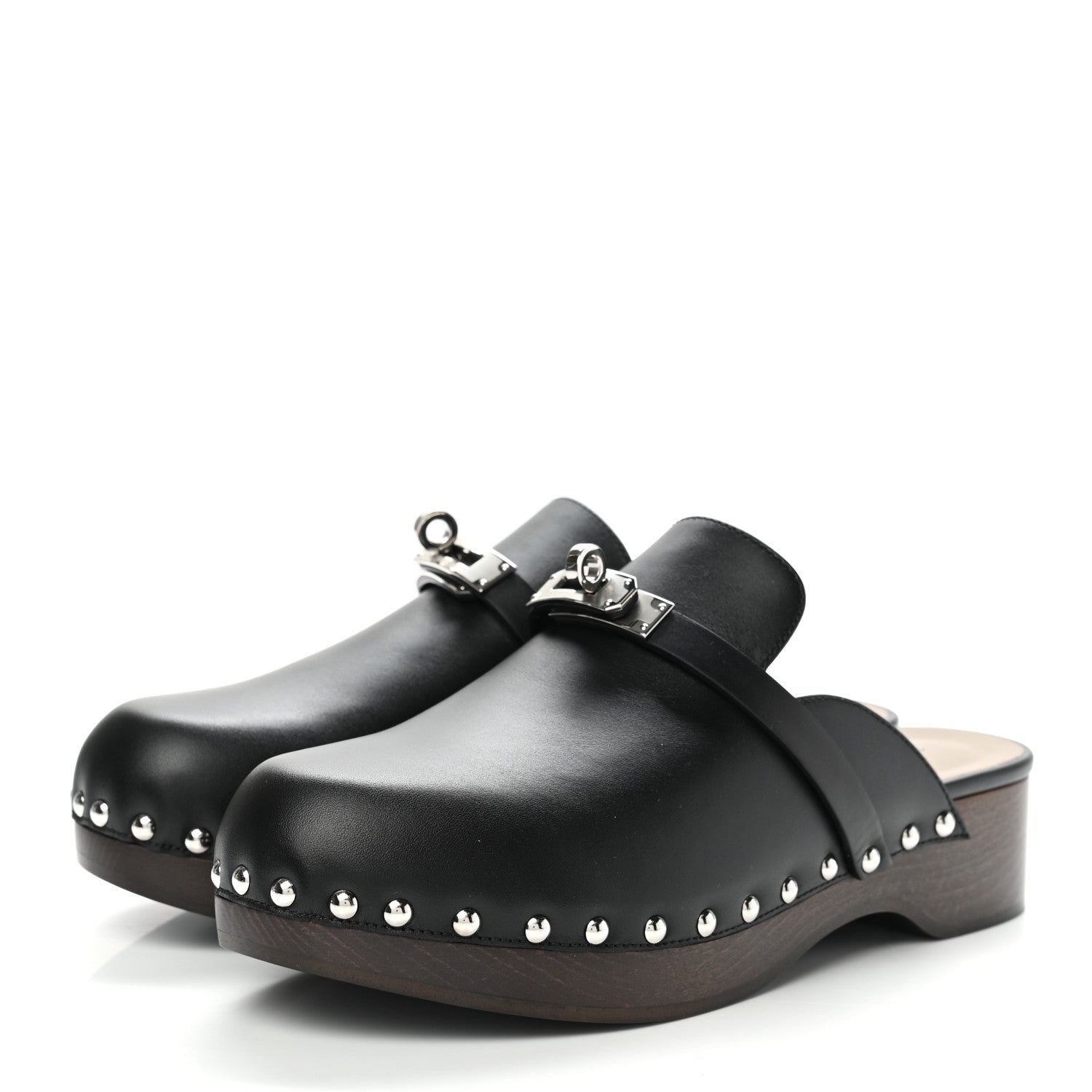 Hermes Calfskin Carlotta Mules 37 Black 3 of 9
