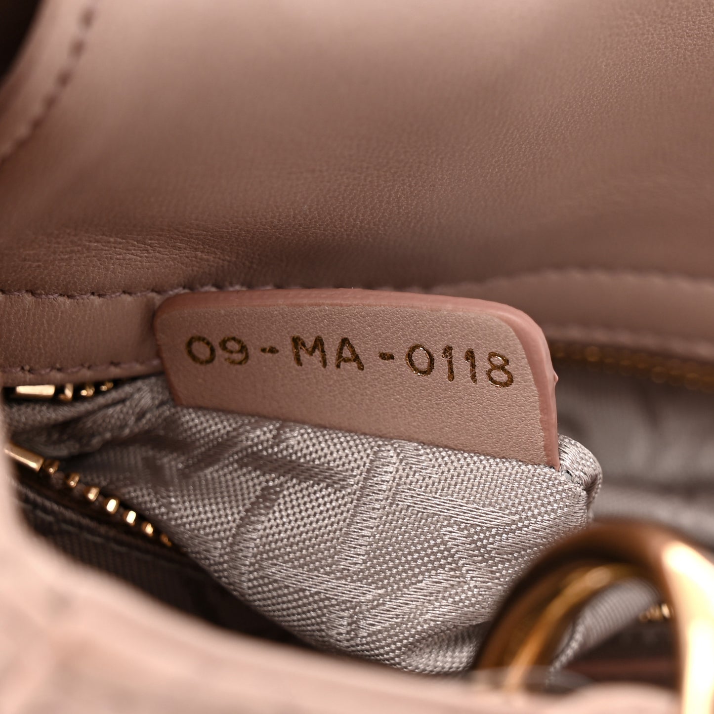 Lambskin Cannage Small Lucky Badges My Lady Dior Taupe