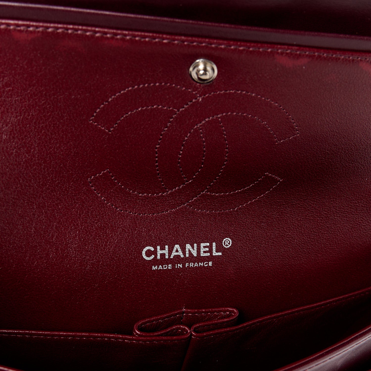 Chanel Patent Calfskin Quilted Medium Double Flap Burgundy 6 of 11