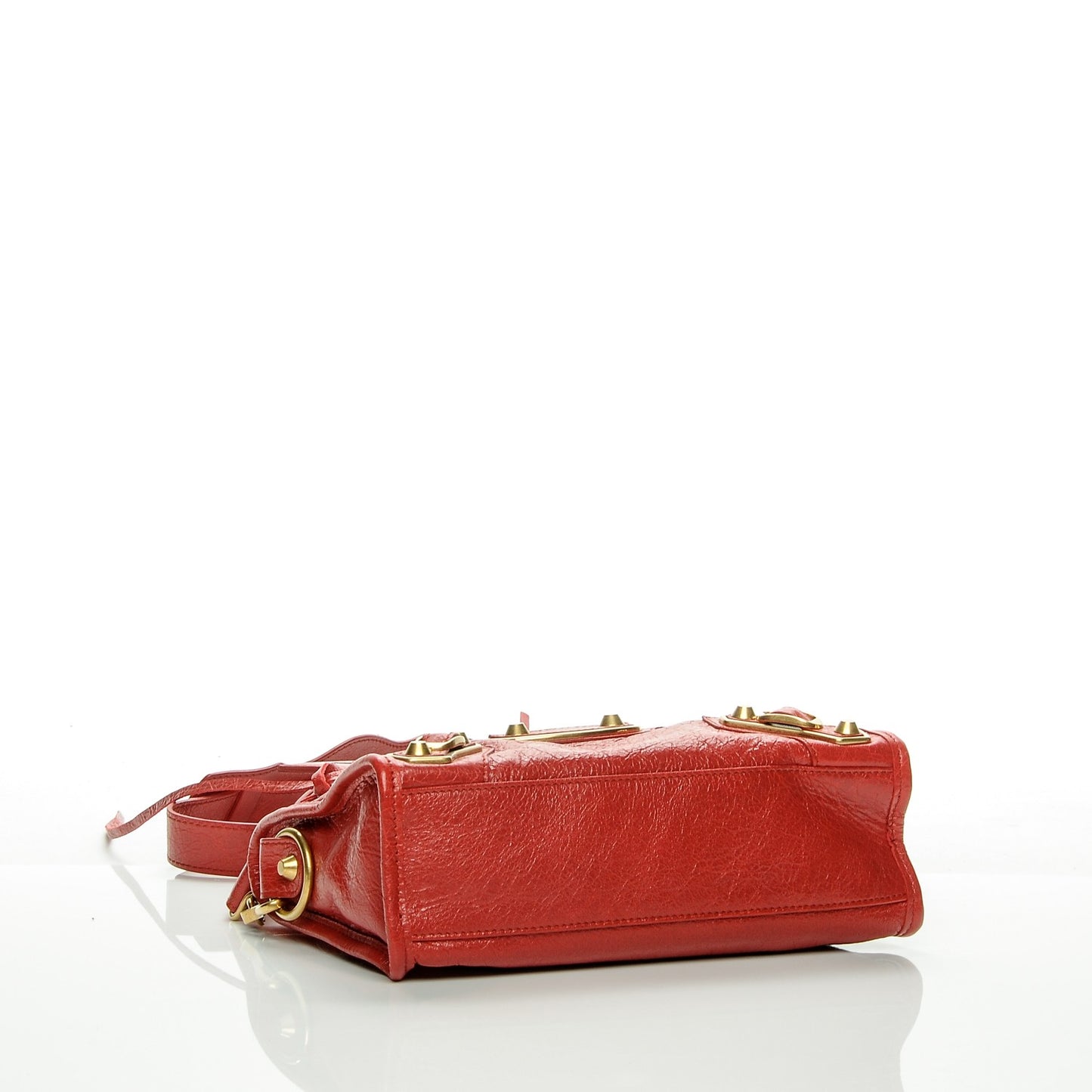 Agneau Gold Metallic Edge Hardware Mini City Rouge Rubis