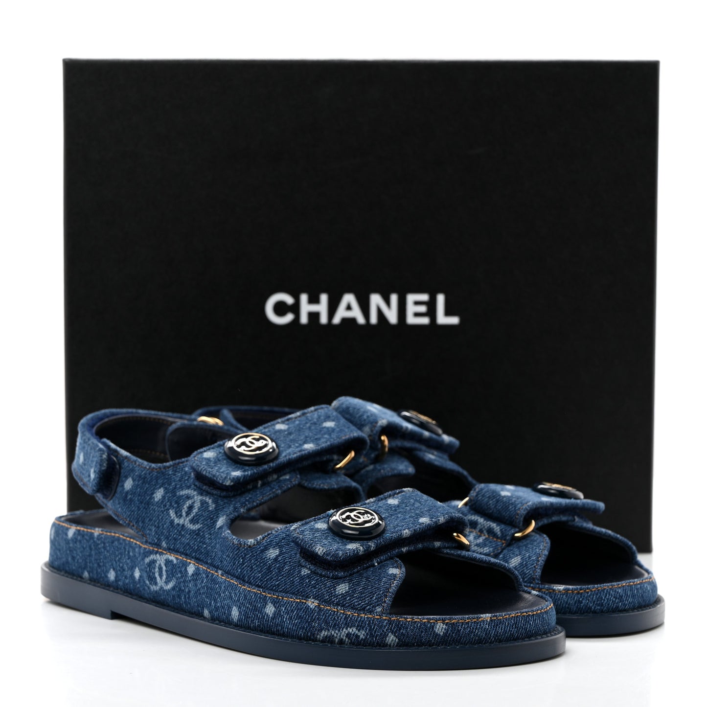 Denim CC Dad Sandals 37.5 Dark Blue