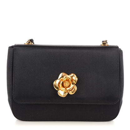 Chanel Satin Mini Camellia Flap Black 1 of 8