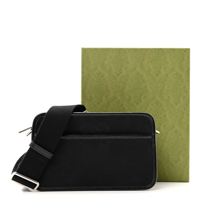 Gucci Monogram Jumbo GG Textured Dollar Calfskin Web Mini Crossbody Bag Black 13 of 13