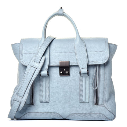 3.1 Phillip Lim Textured Calfskin Medium Pashli Satchel Light Blue 1 of 10